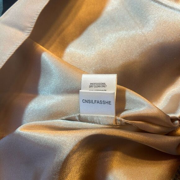 BCBG MaxAzria modest Silk Chiffon Evening Gown Maxi Dress Black Cream Size 6 - Picture 13 of 14